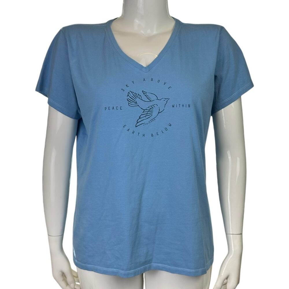Life is Good Classic Fit Crusher Tee Size XL Blue Made in Peru